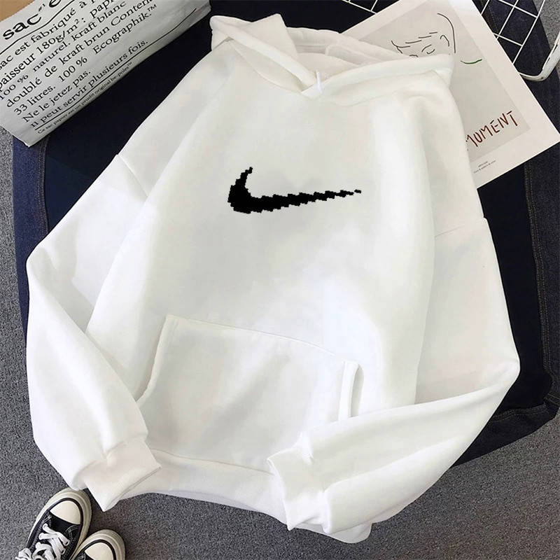 

Белое худи Nike Pixel Logo толстовка Найк Пиксель унисекс (мужское, женское), Белый