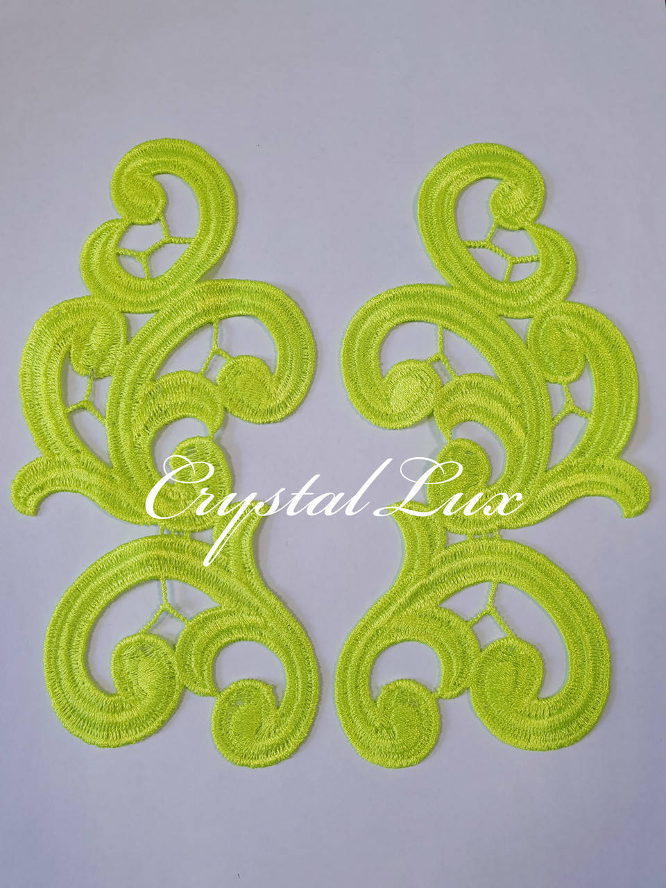 

Лейсы нашивные 17*9см, Fluor yellow 1 пара