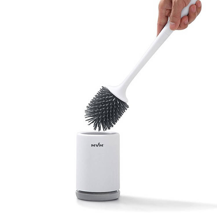 

Ершик силиконовый для унитаза напольный белый/серый MVM ВР-13