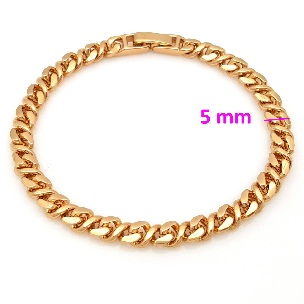 

Массивный Браслет, без камней, p. 18,5 р. 19,5, позолота, 18К