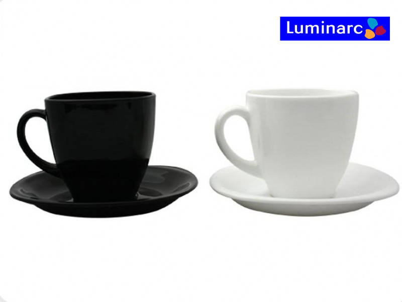 

Набор чашек 220мл с блюдцами 6шт Carine Black&White Luminarc