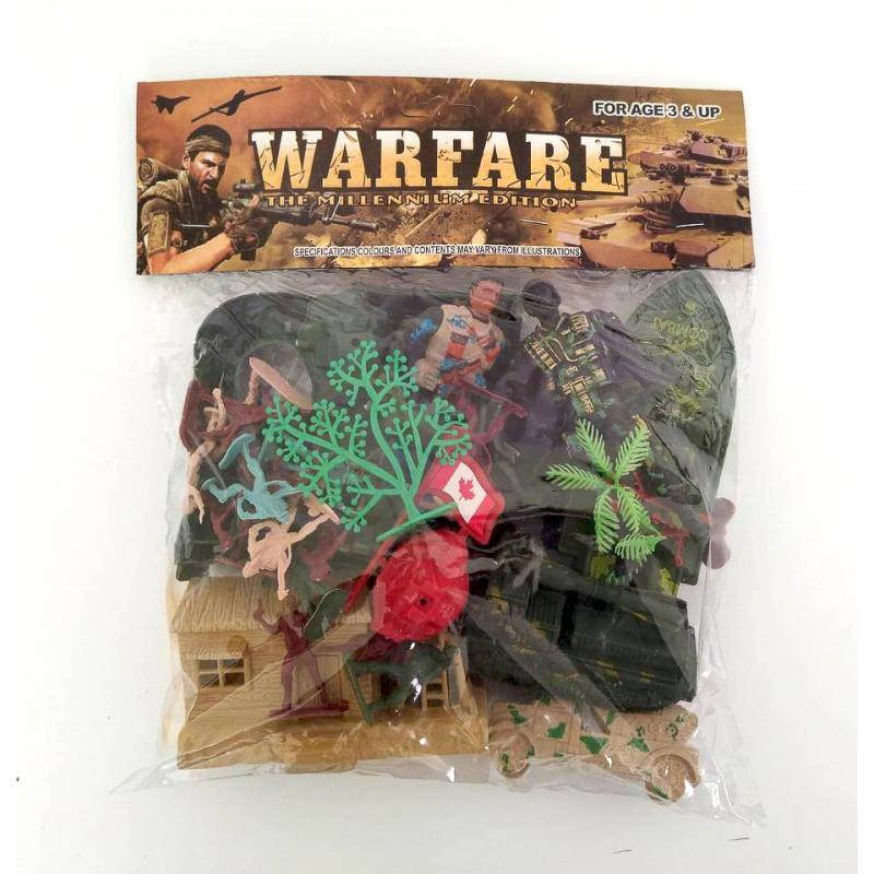 

Набор солдатиков с декорациями, деревьями, флагами, 2 вида ассортимента.