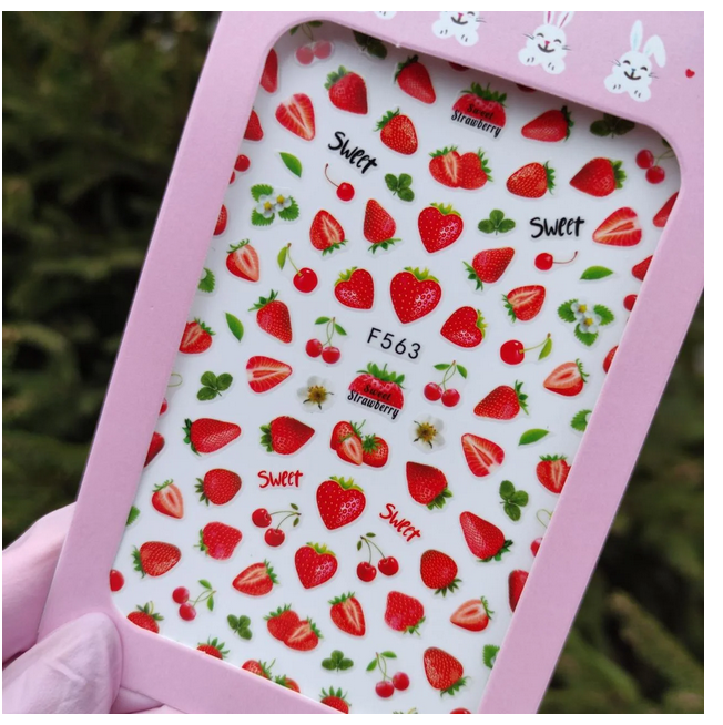 

Наклейки для ногтей клубника, ягоды Sweet Nails F №563, Красный