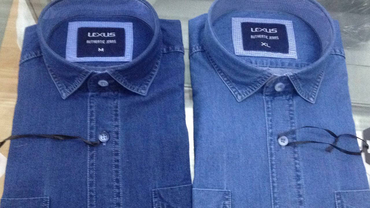 

Рубашка мужская джинсовая Lexus jeans Lexnew длинный рукав