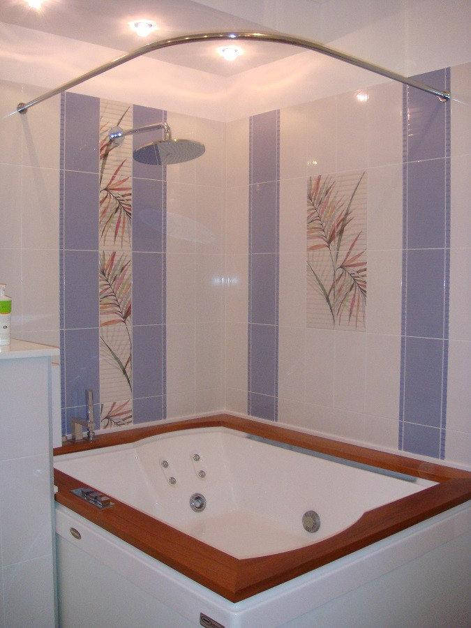 

Карниз в ванную, нержавеющая сталь г-образный д25 170х70 см
