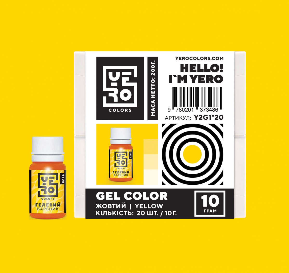 

Гелевий барвники YERO Colors Жовтий 10 грам.