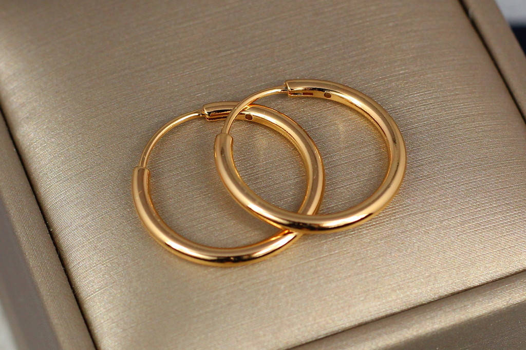 

Серьги кольца Xuping Jewelry 2 см золотистые