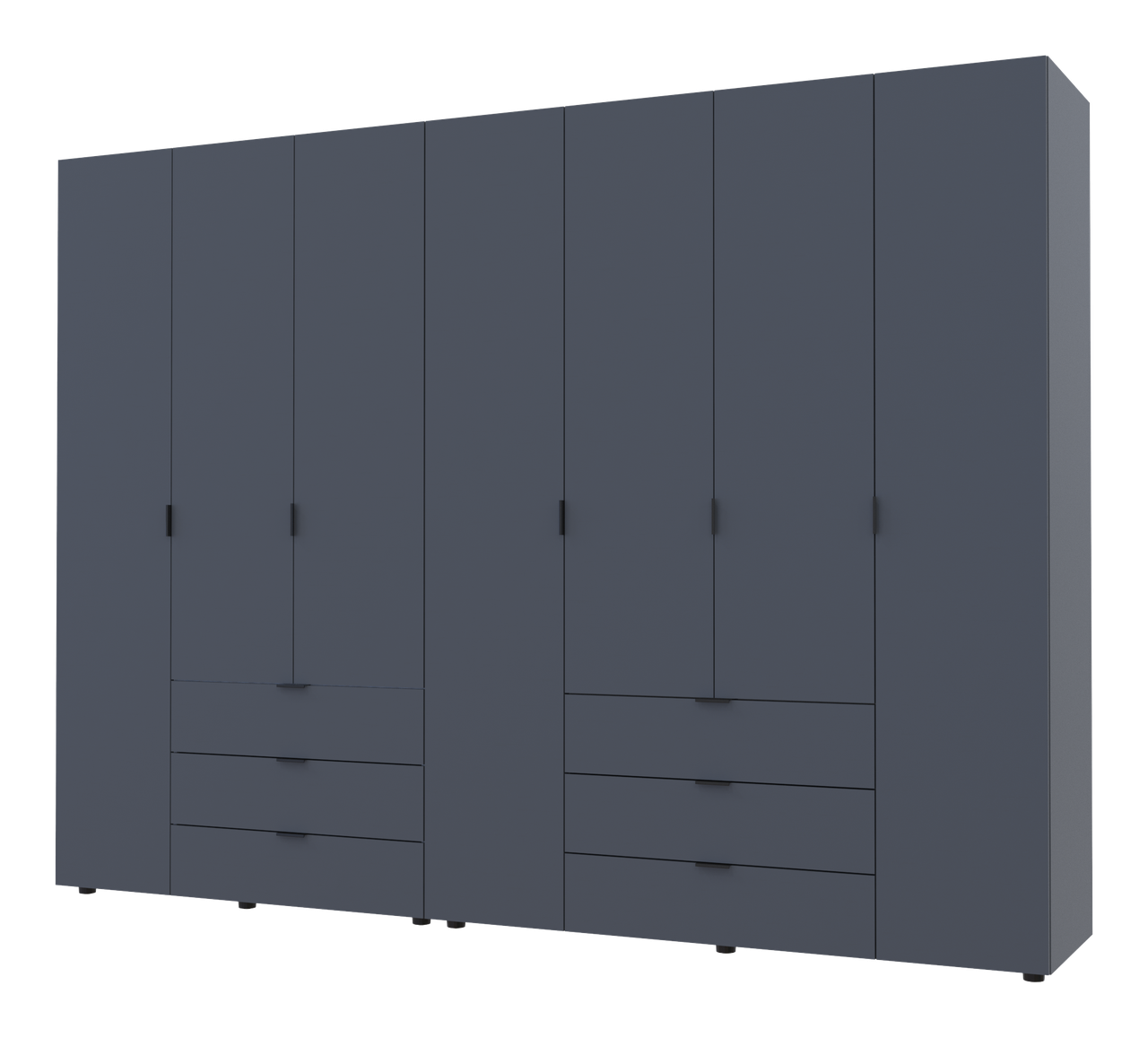 Розпашна Шафа для одягу Doros Гелар комплект Графіт 3+4 ДСП 271,2х49,5х203,4 (42002128)