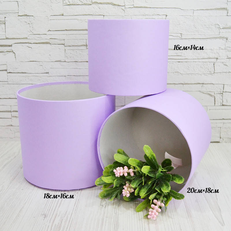 

Шляпная коробка без крышки лавандовая 18*16см