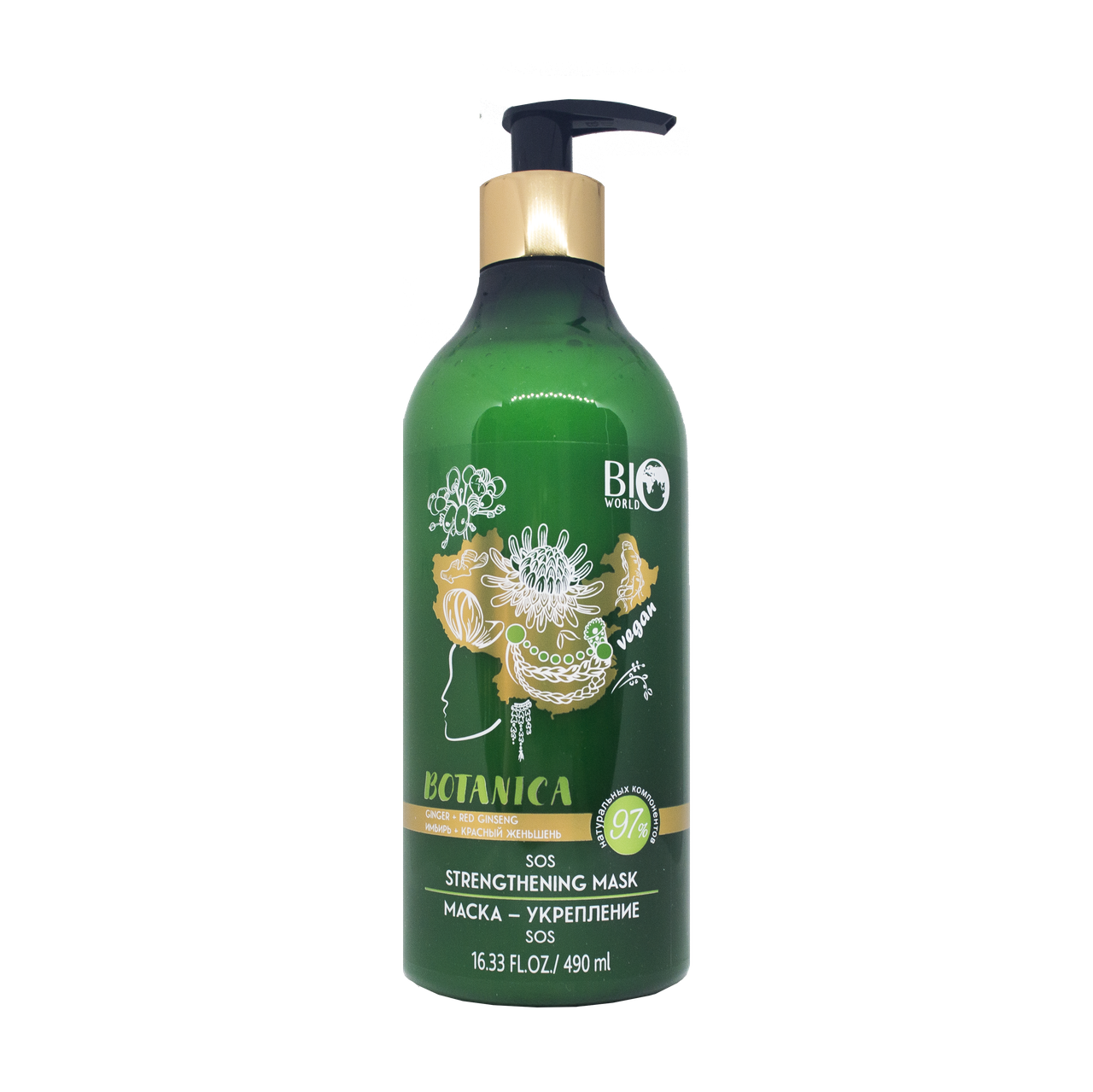 

Маска-укрепление для волос "ИМБИРЬ, КРАСНЫЙ ЖЕНЬШЕНЬ", Bio World, 490мл