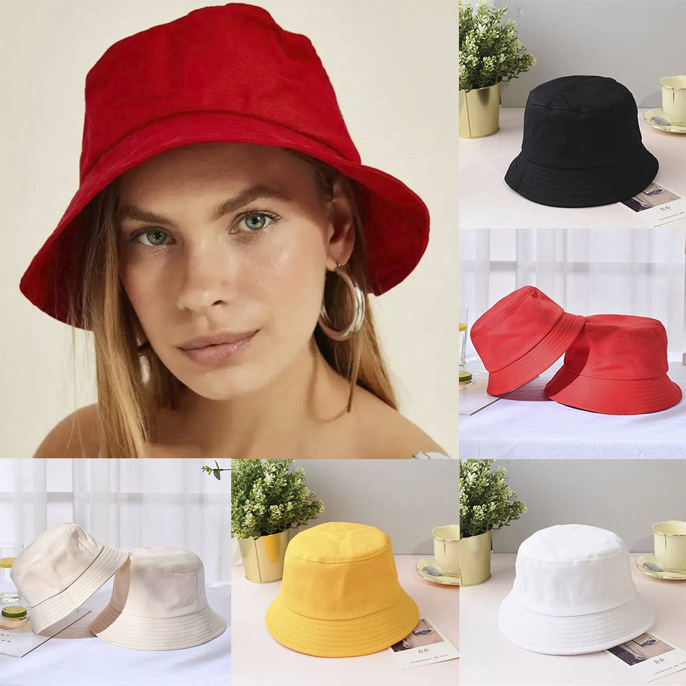 

Летняя однотонная панама без вышивки Красная / Молодежная панама / Коттоновая панама