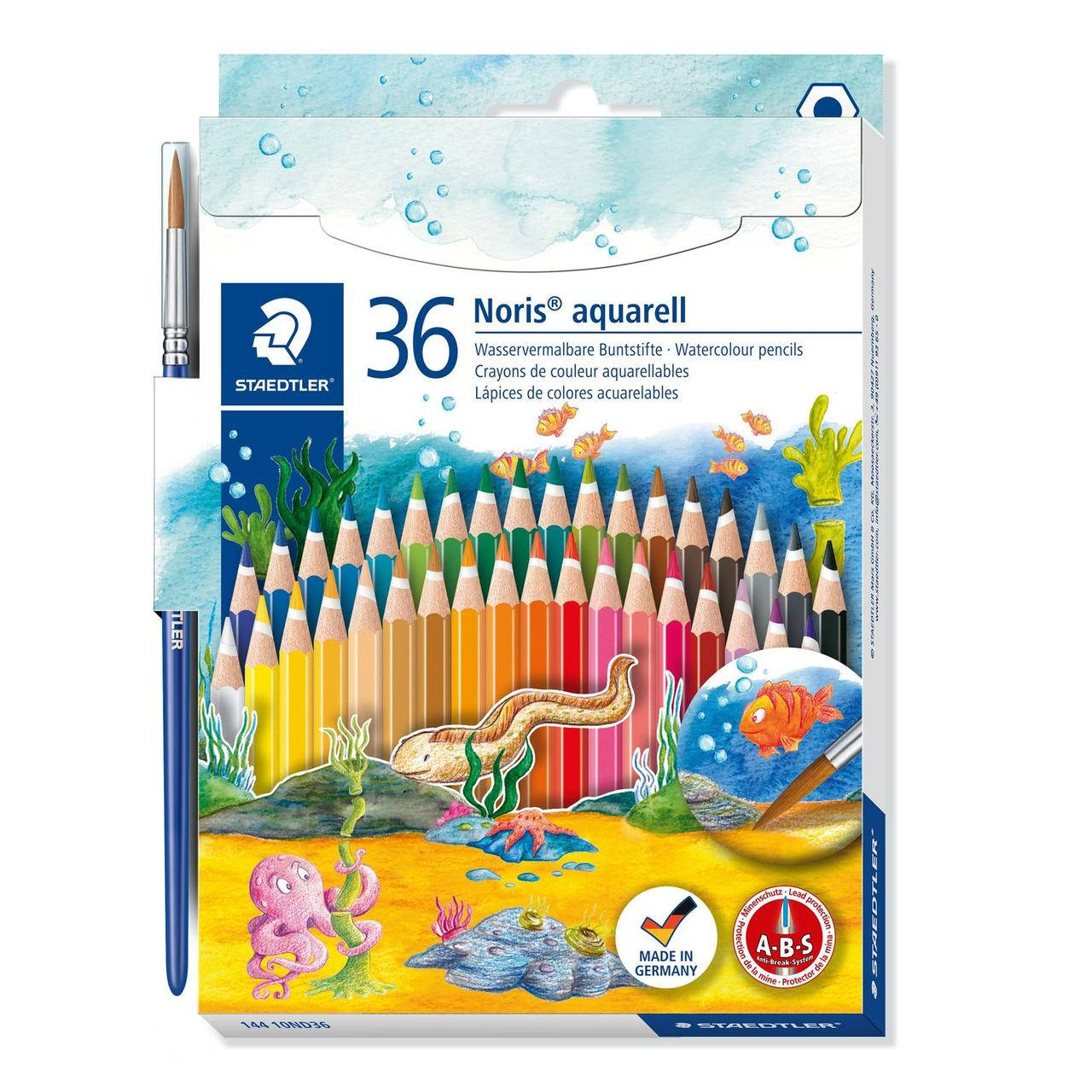 

Карандаши акварельные Staedtler Noris Club 36шт с кисточкой