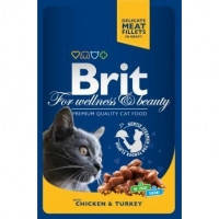 

Brit Premium Cat Pouches with Chicken and Turkey паучи для взрослых кошек с кусочками курицы и индейки, 100г