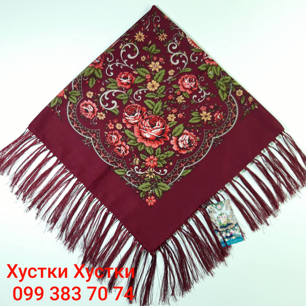 

Хустка бордо 80×80см Платок