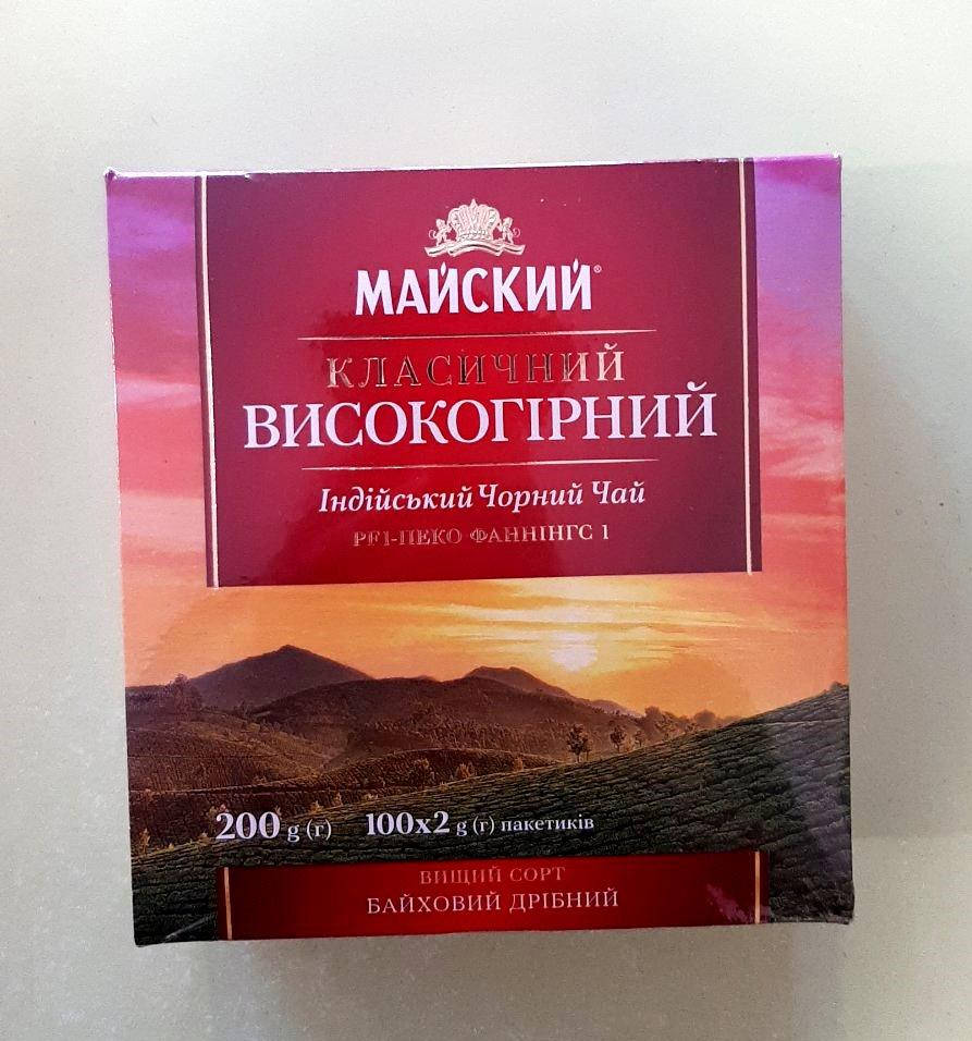 

Чай Майский Высокогорный 100 пакетиков черный