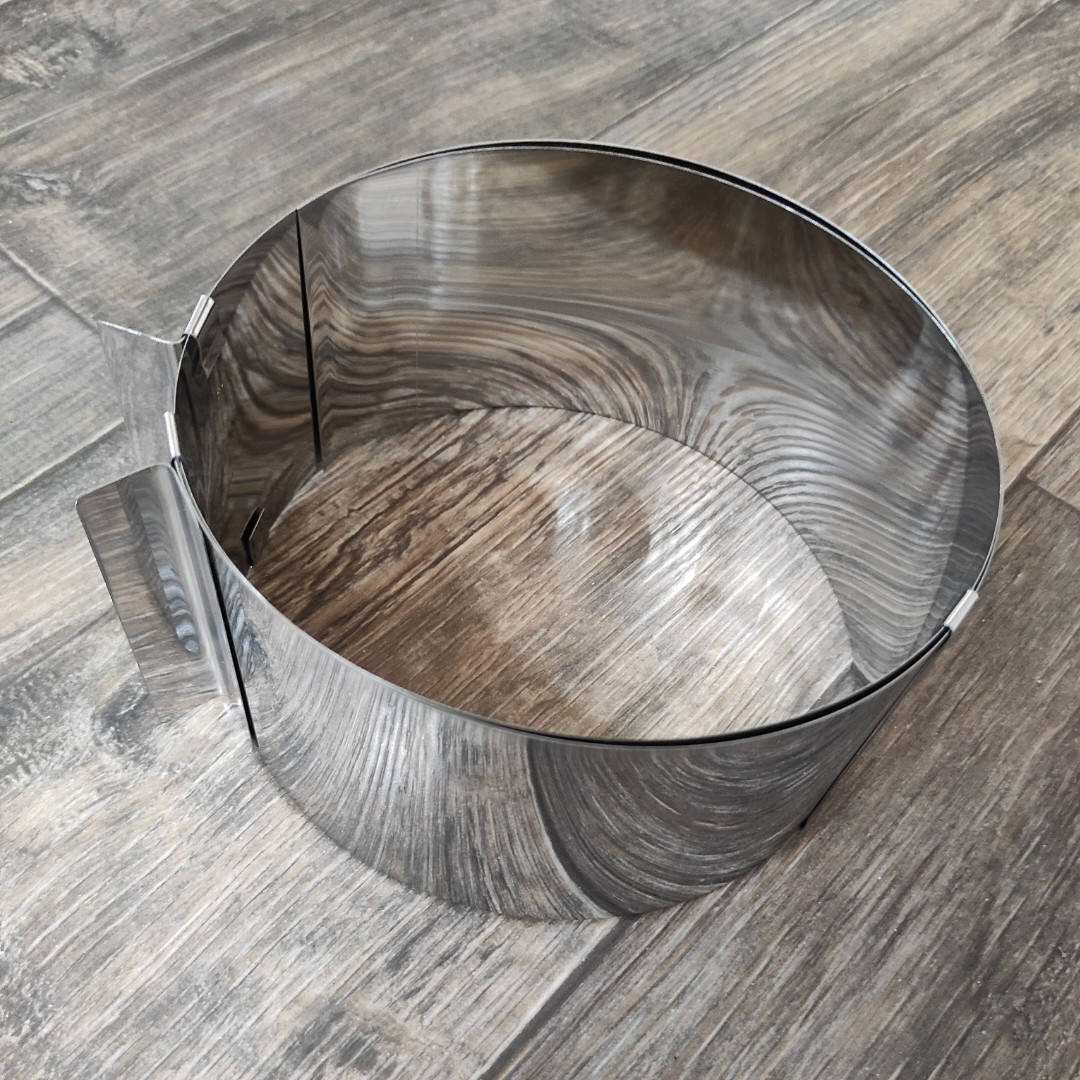 

Кольцо кондитерское раздвижное: высота 15 см. (с разметкой), Светло-серый