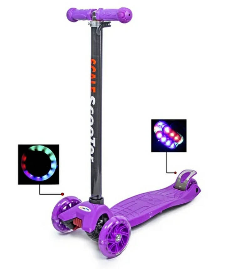 

Детский самокат MAXI, светящиеся колеса, фиолетовый