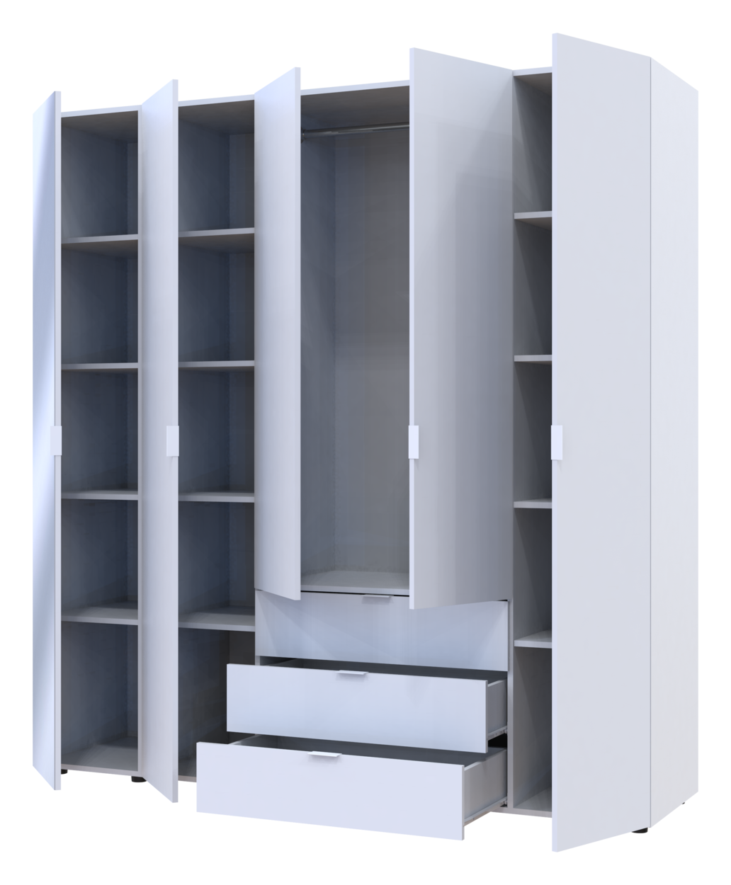 Шафа для одягу Doros Гелар Білий 4ДСП/Дзеркало 194х49.5х203.4 (42002160) 4