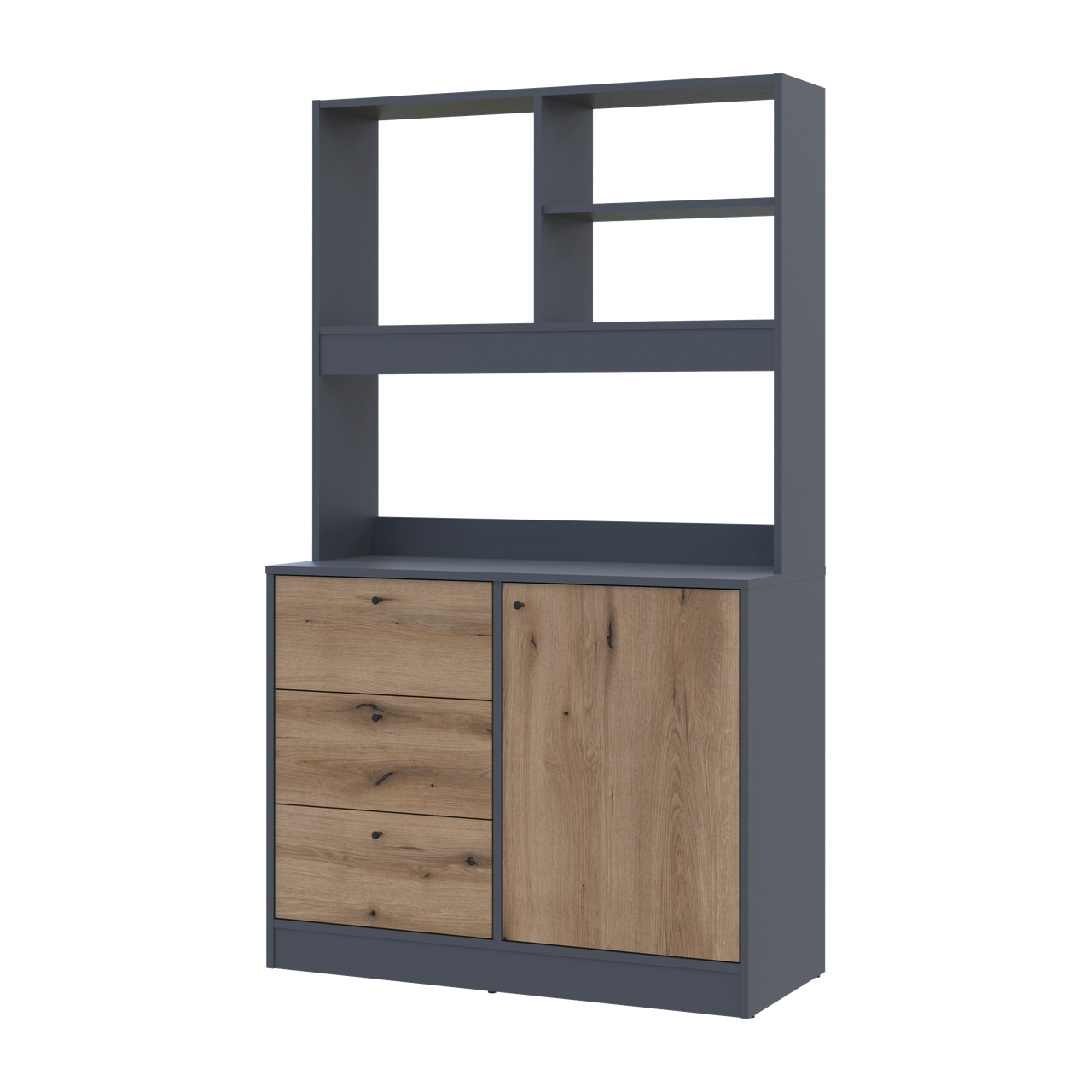 Міні-кухня Doros Лея Графіт/Дуб Евок ДСП 100х43х171 (81359336)