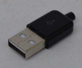 

Штекер USB тип A, под шнур, корпус бакелит, чёрный