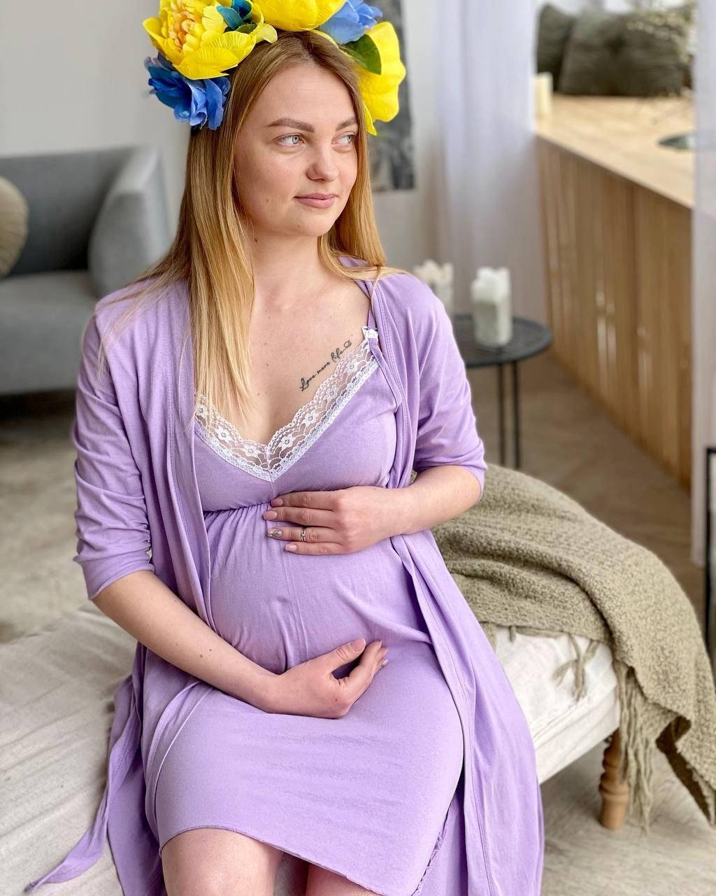 

Набор халат+ночная для беременных и кормящих