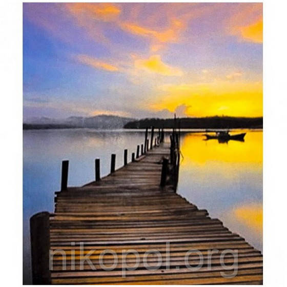

Живопись по номерам "Закат на озере 3" на полотне, большая 400*500мм №30507