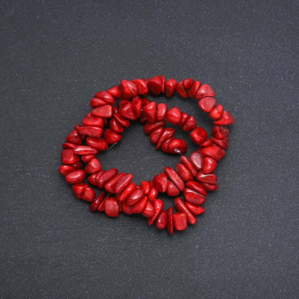 

Бусины Губчатый Коралл бурый "крошка" d-8мм нитка L-39 см