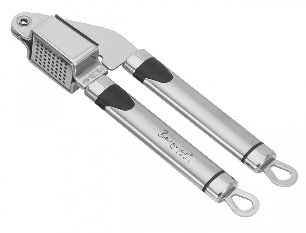 

Пресс для чеснока BG-3214 bergner 19X5 см из нержавеющей стали. Цвет металлик.