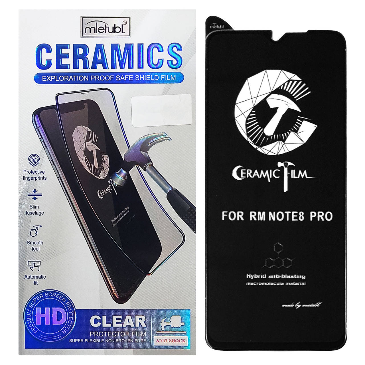 

Защитная пленка Mletubl Ceramic для Xiaomi Redmi Note 8 Pro Black, Черный