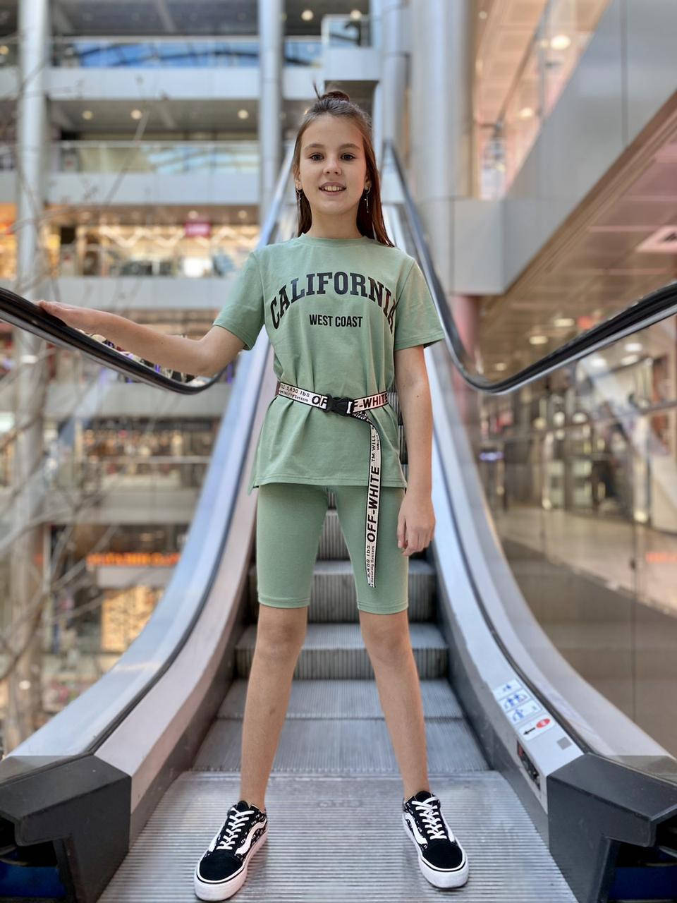 

Комплект (Футболка+велосипедки,фисташка 21)