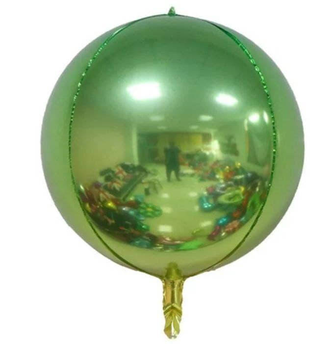 

Фольгированный шар сфера 3D ЗЕЛЕНЫЙ 63x28см, Зелёный