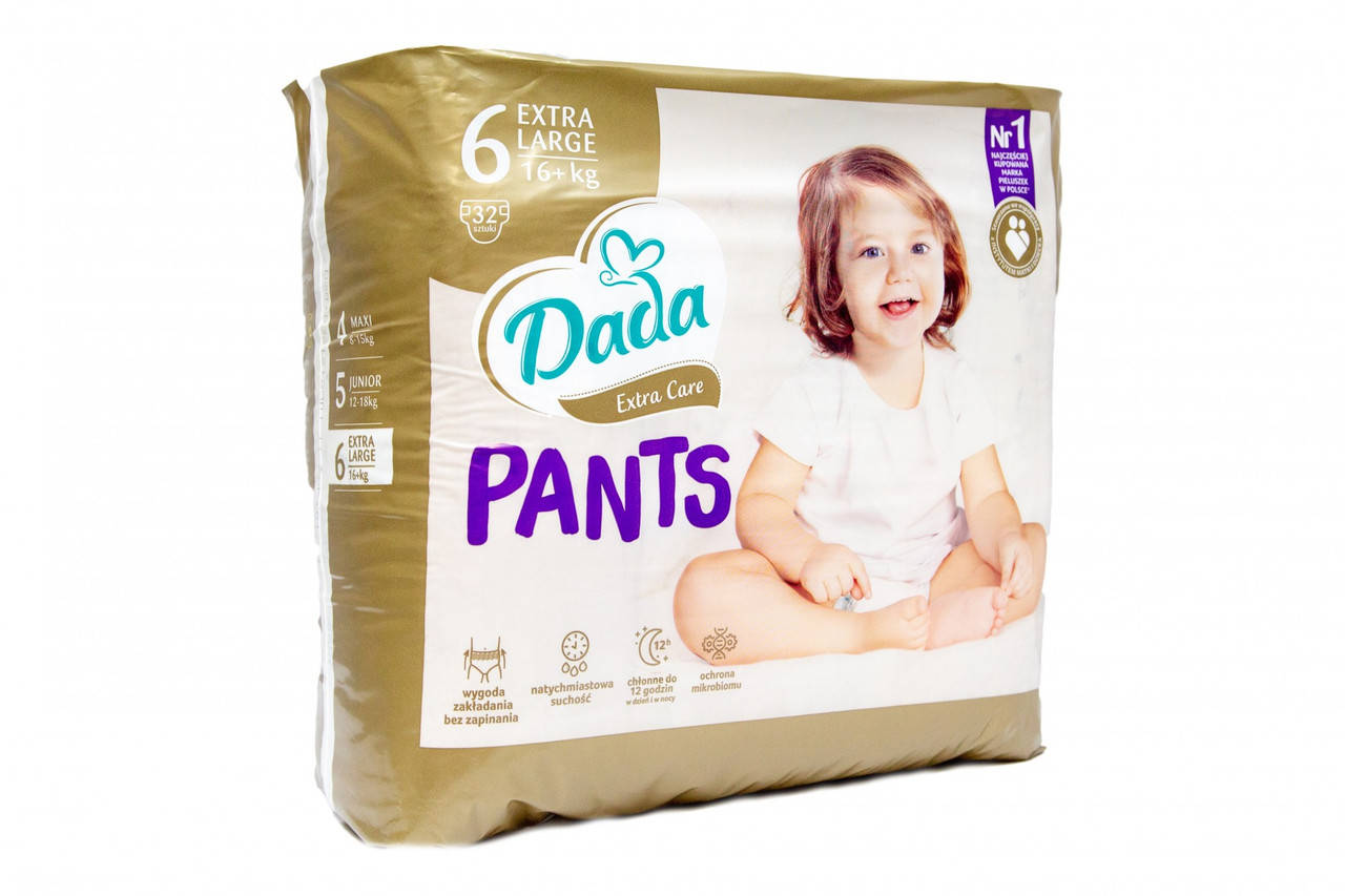 

Підгузки-трусики Dada Extra Care Розмір 6 Extra Large, 16+ кг, 32 шт