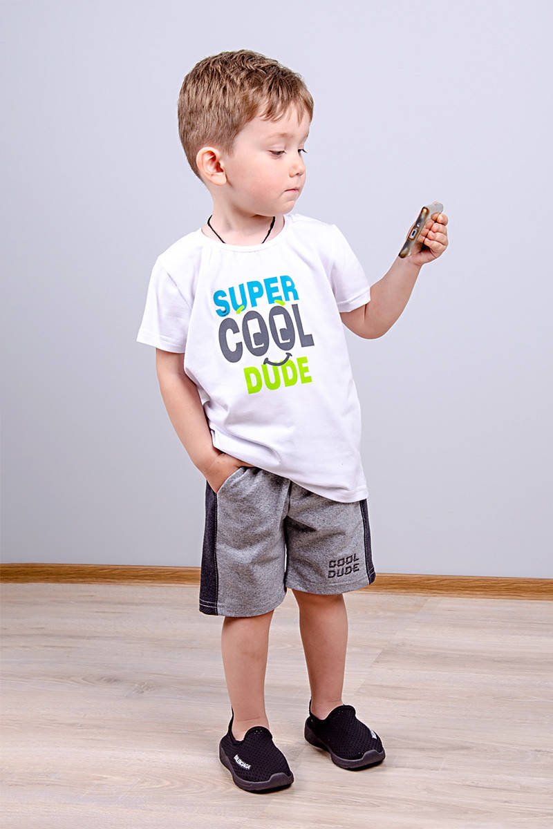 

Футболка и шорты для мальчика Cool 110-116, Серый