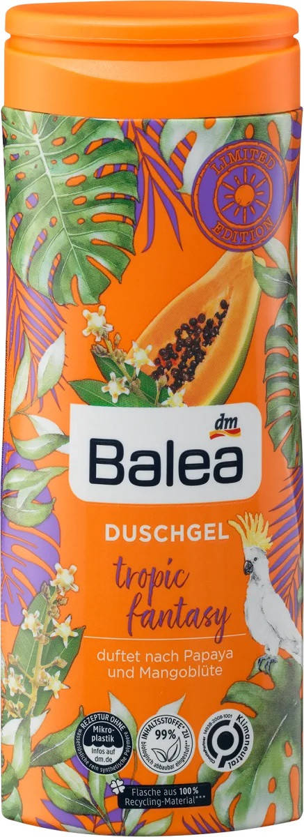 Balea Dusche Tropic Fantasy Гель для душа с ароматом папайи и цветов манго 300 мл