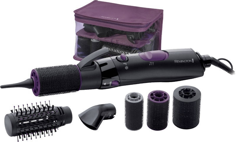 

Фен-щетка для волос Remington AS 7055 800 Вт +бигуди Черный/Фиолетовый