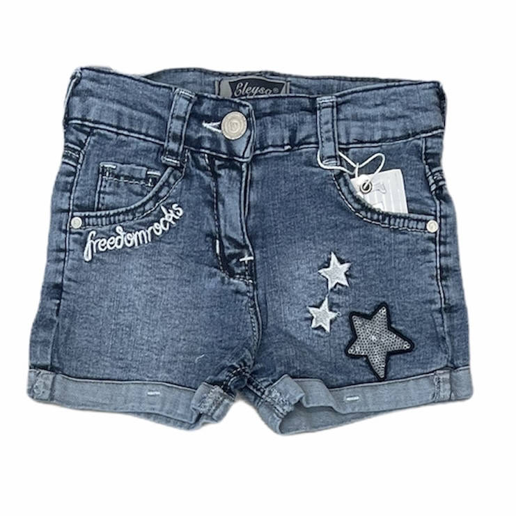 

Детские джинсовые шорты для девочки "звезды" / 3-4/ 98-104, Синий