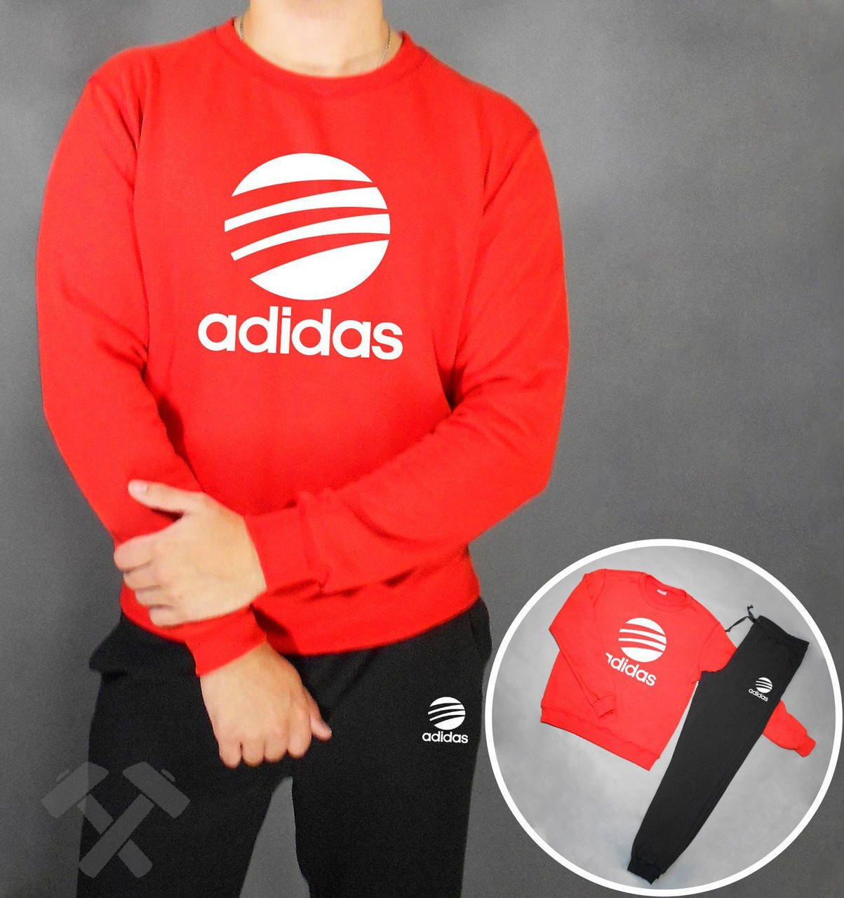 

Спортивный мужской летний костюм Adidas (Адидас), Красный