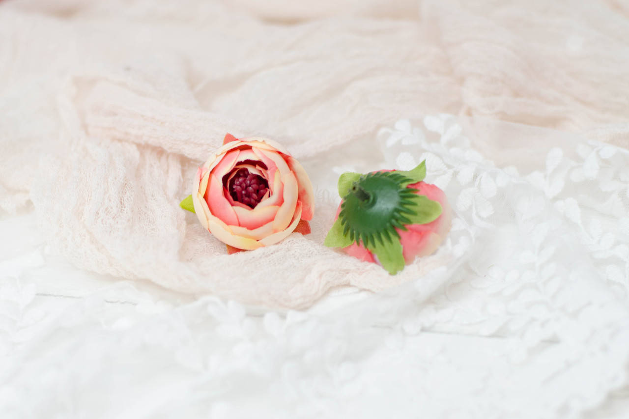 

Головка пиона 4 см. шампань розовый