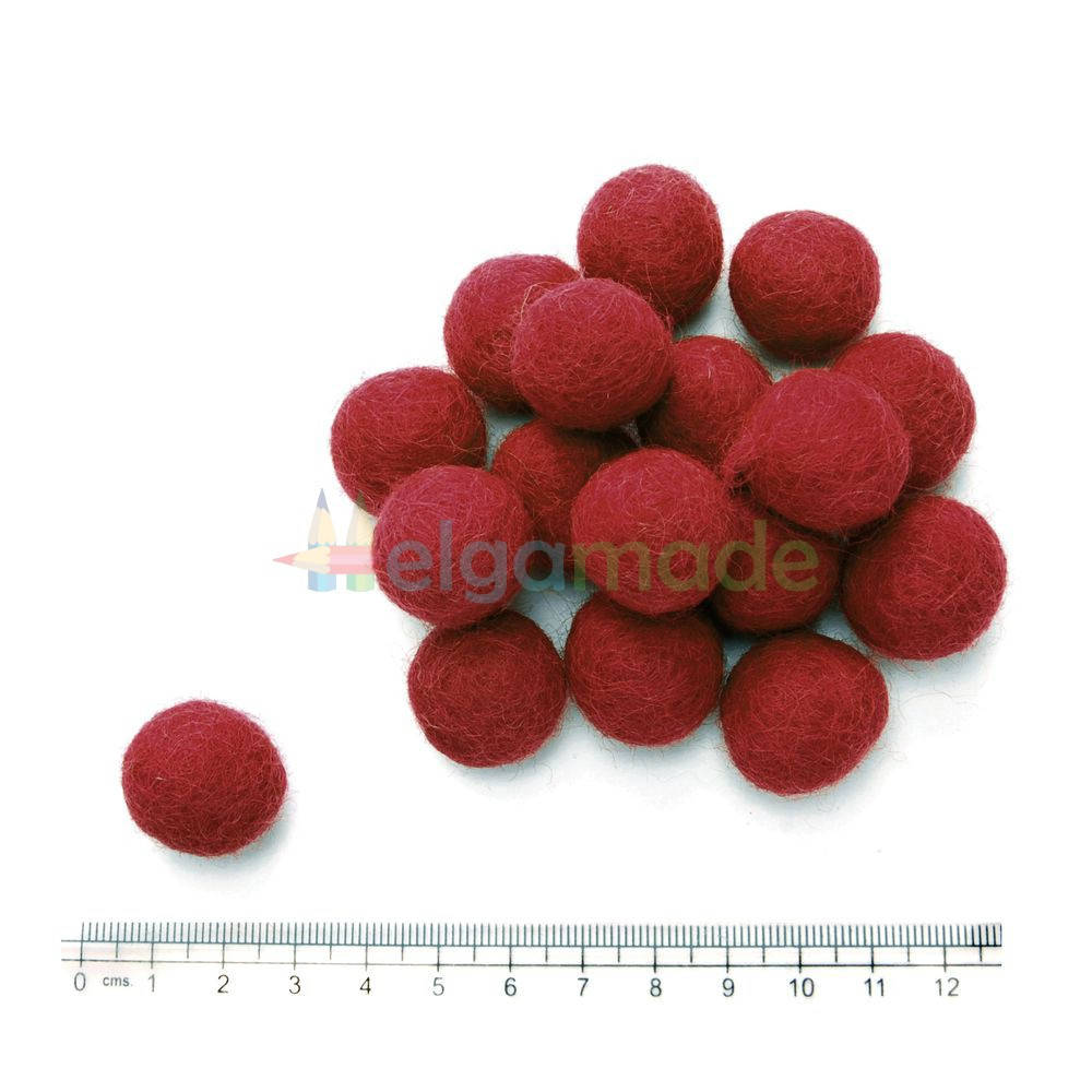

Шарик из шерсти БОРДО, 2 см, 1 шт