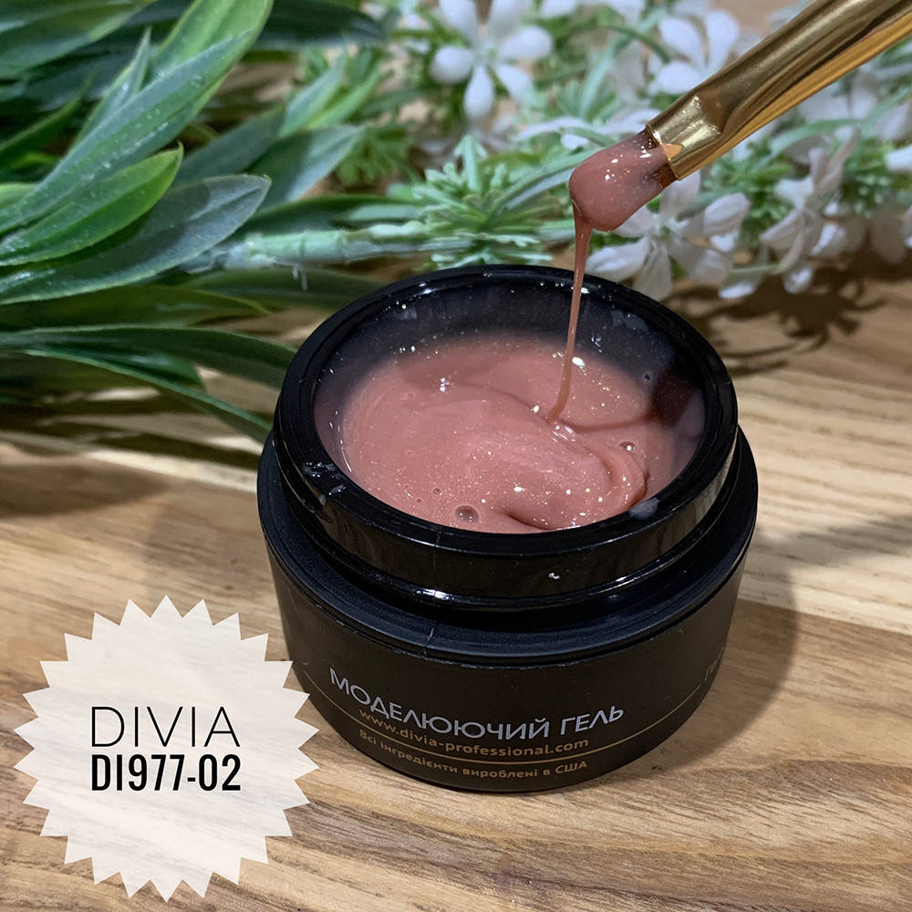 

Divia Гель камуфлюючий для нарощення нігтів з шимером Shimmer gel Di977 №002
