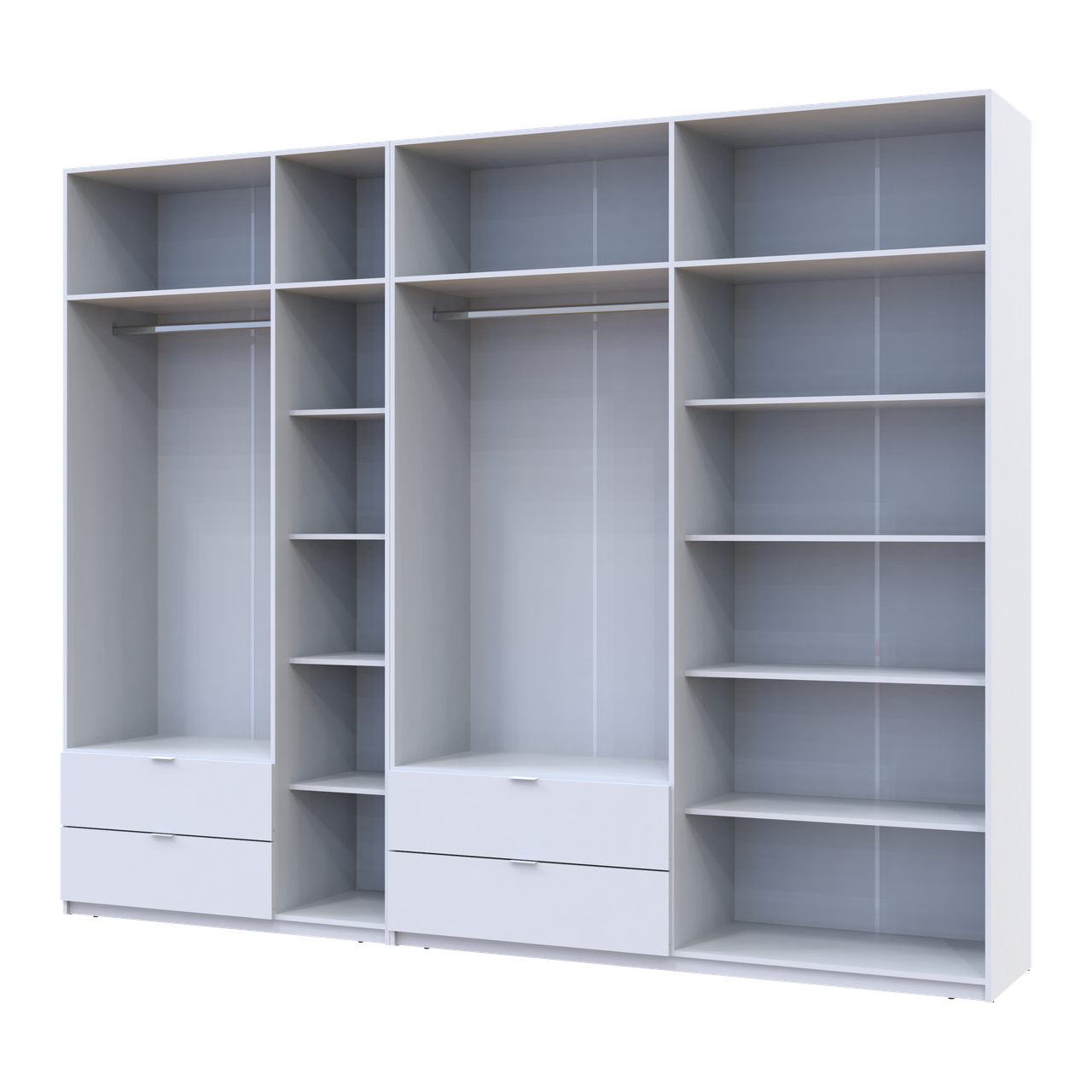 Розпашна Шафа для одягу Doros Лукас Білий 3+4 ДСП 300х50х240 (42005130) 3