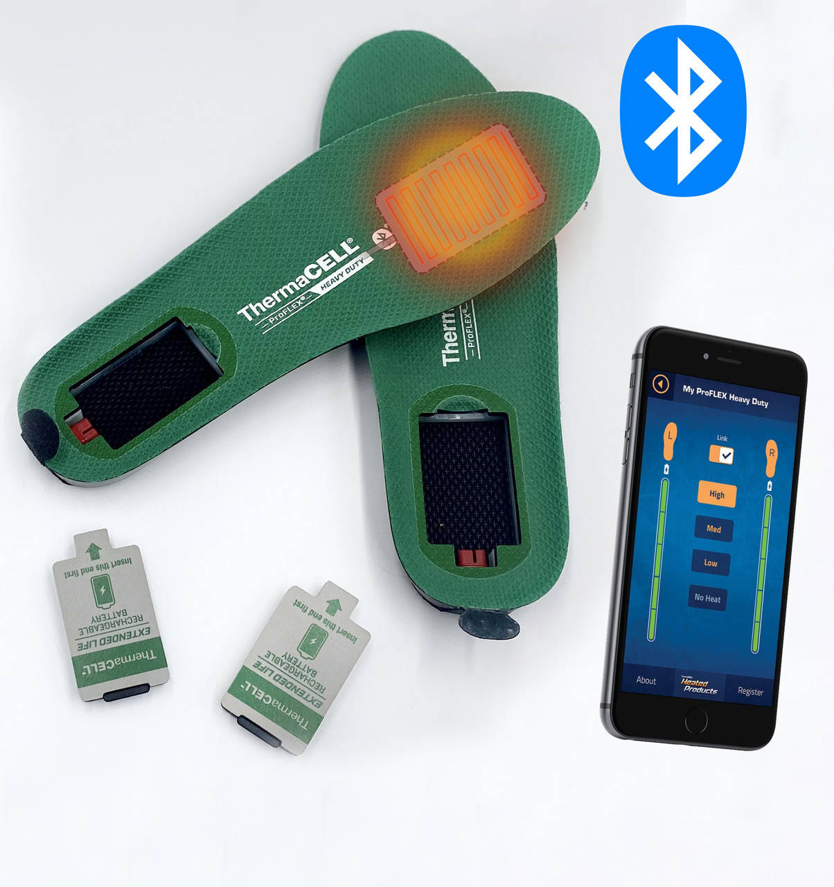 

Умные стельки с подогревом Thermacell PROFLEX Bluetooth Heavy Duty (США), управление по Bluetooth L