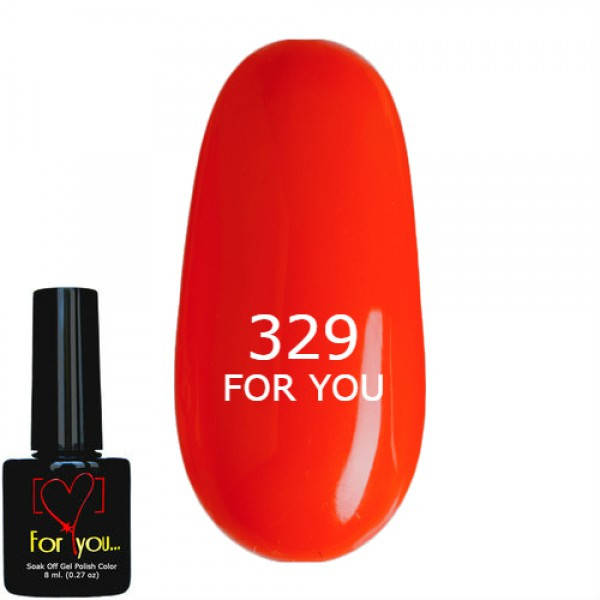 

Гель лак Оранжевый Неоновый FOR YOU № 329 8 мл