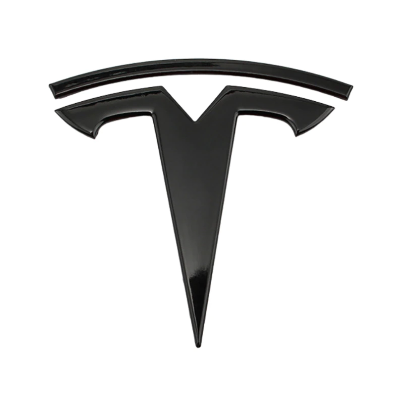 

Эмблема TESLA (Тесла) 80х77 mm (значок, наклейка, логотип) Черный глянец