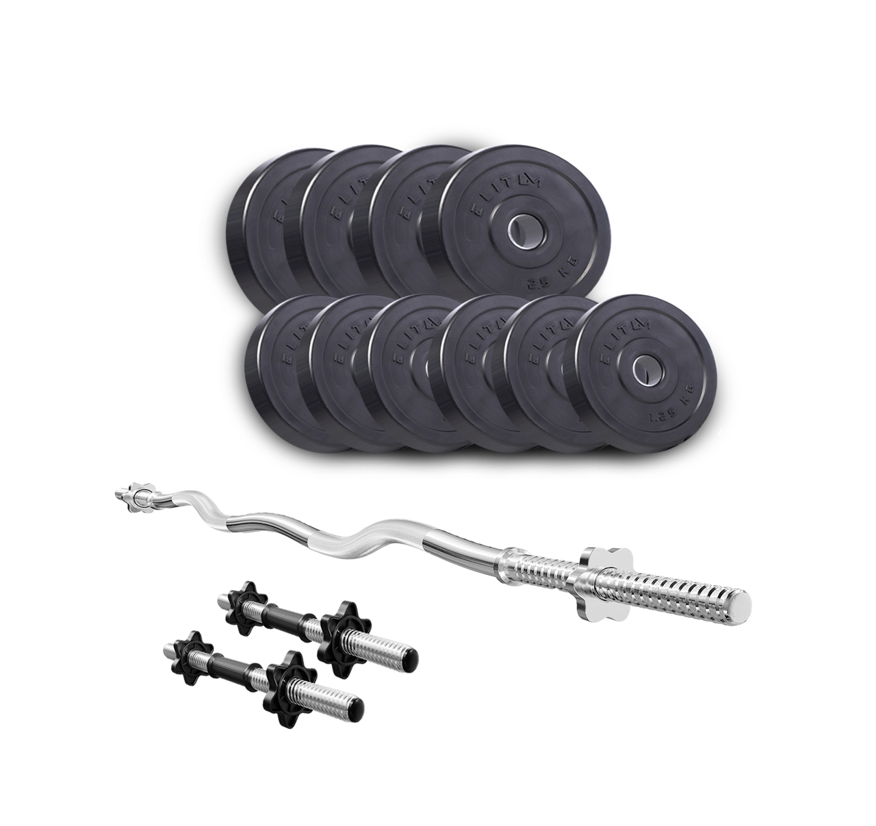 

Штанга + гантели набор для жима Elitum Titan 25 кг, Черный