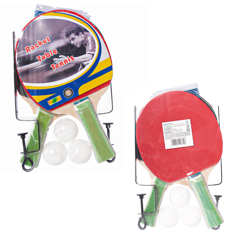 

Теніс настільний ракетки та 3 м'ячики BT-PPS-0058