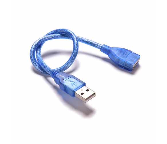 

Кабель-подовжувач USB 2.0 AM/AF 0.3m прозорий синій Q500 11392