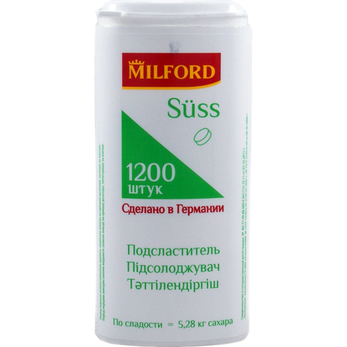 

Сахарозаменитель без глютена Milford Suss 1200шт Германия