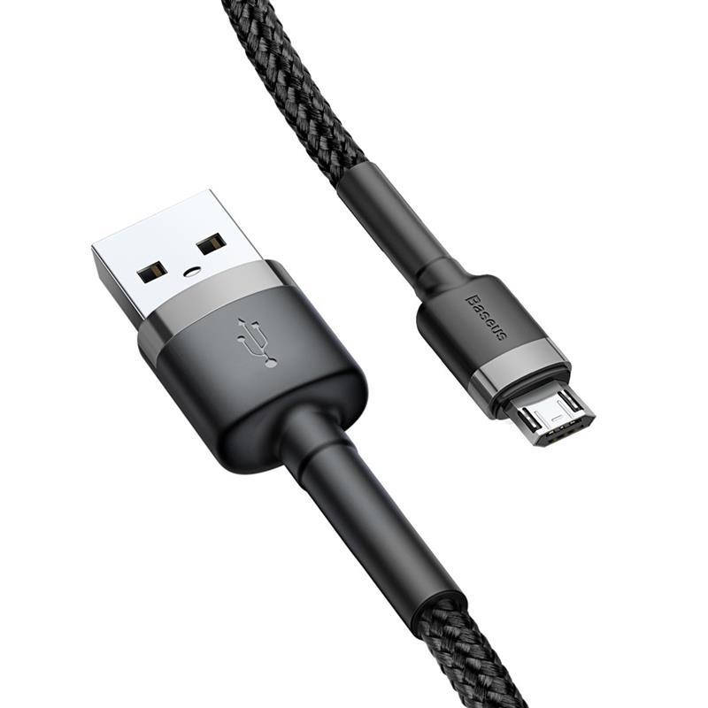 

Кабель Baseus Cafule USB-microUSB, 2.4А, 1м Black/Grey (CAMKLF-BG1)