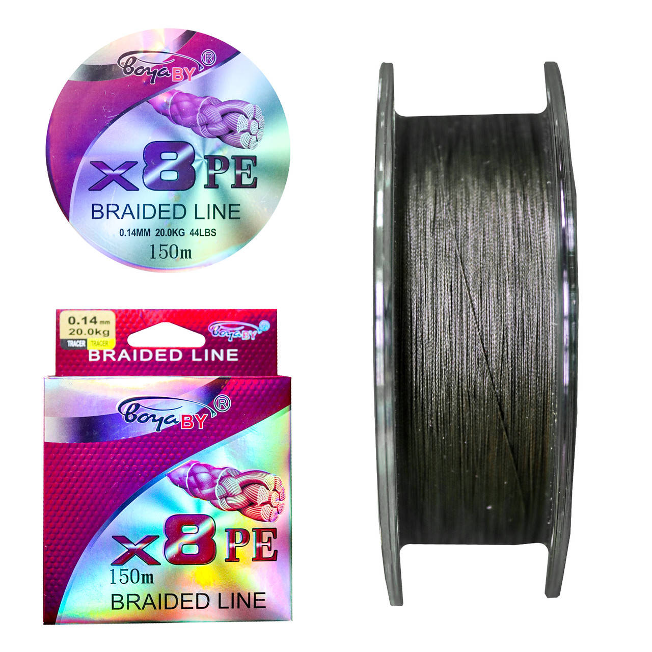 

Шнур Boya BY 8х РЕ 150м 0.20мм 33,4кг (10шт в уп)